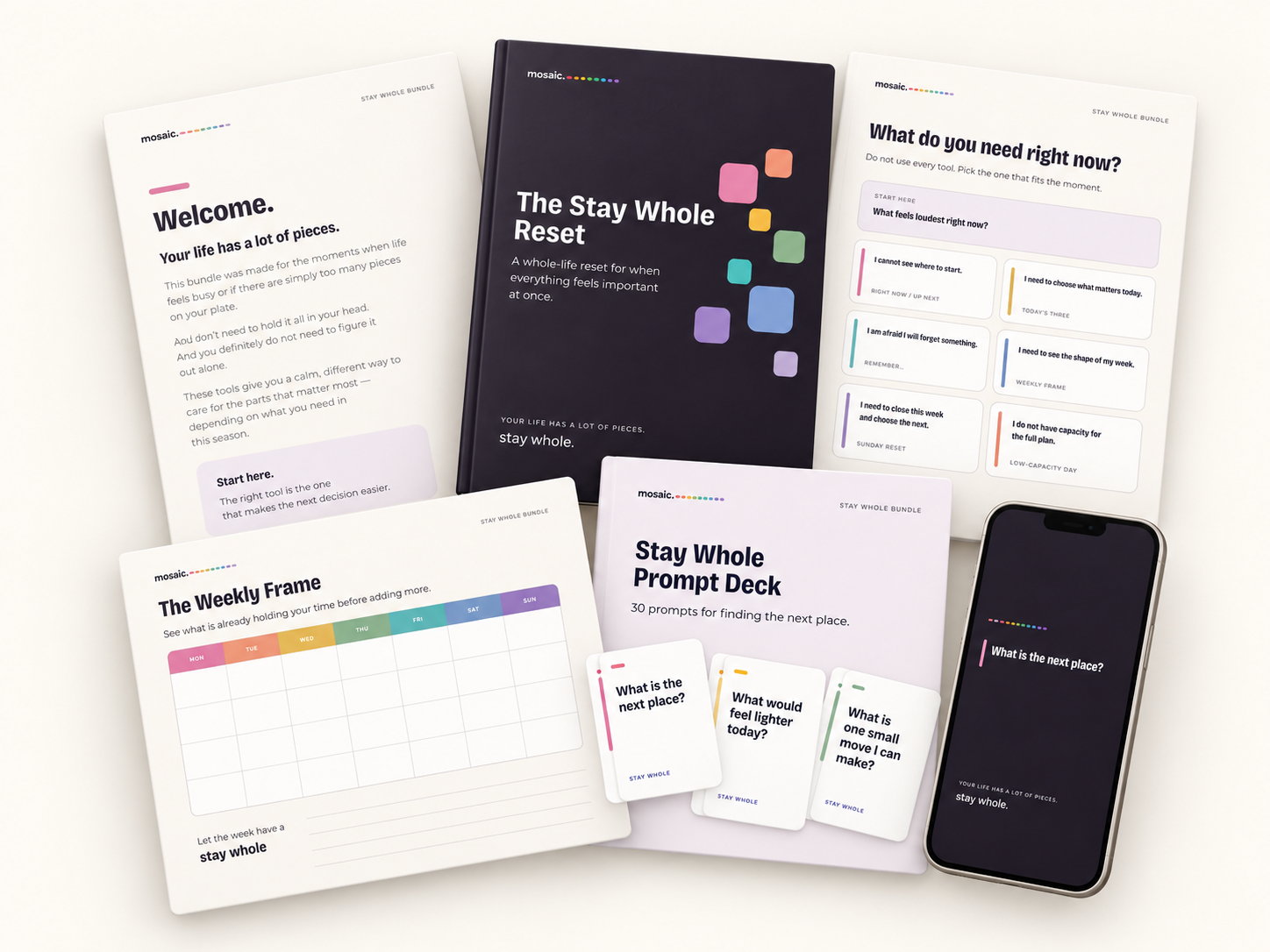 Stay Whole Bundle with the Reset, Daily Companion, and Prompt Deck